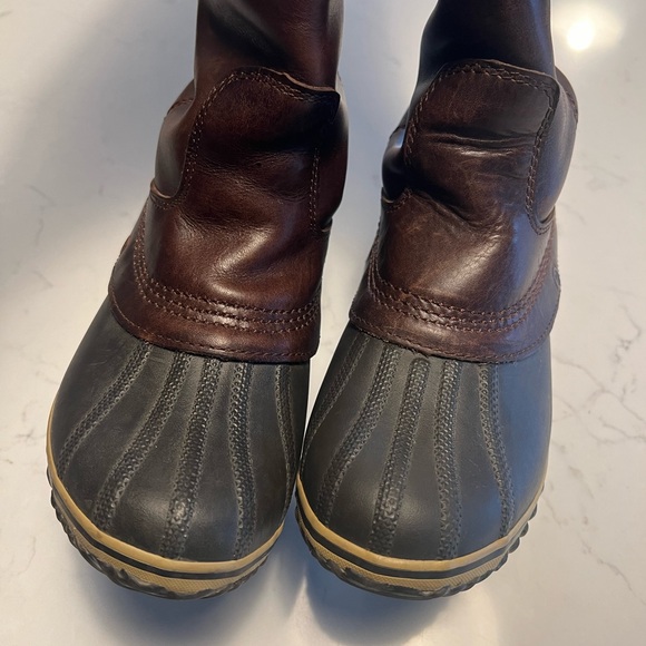 Sorel Slimpack Tall Boots nutmeg brown leather upper equestrian size 6 US - Picture 8 of 10